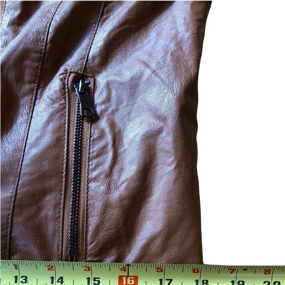 zozo Faux Leather Sweater Jacket EUC - Picture 7 of 8